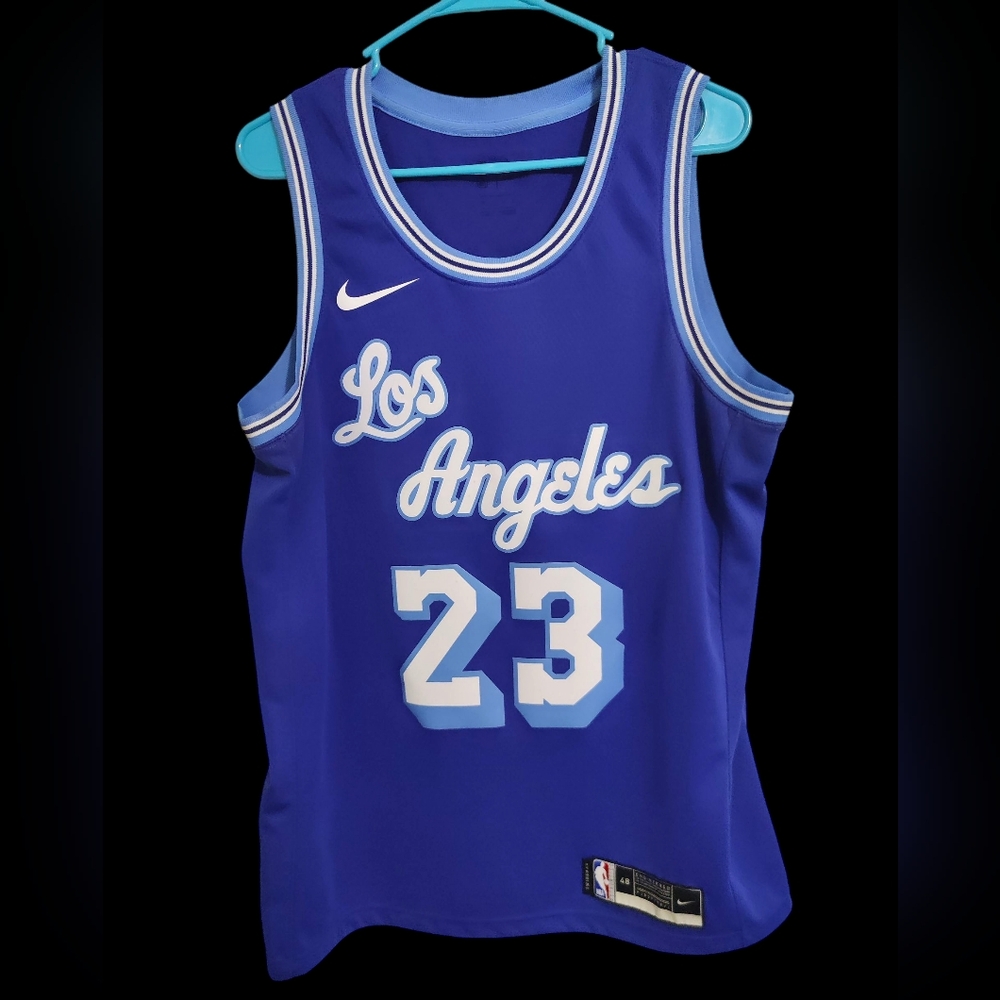 Nike Lebron James Blue & White Los Angeles Lakers Classic Edition Jersey #23